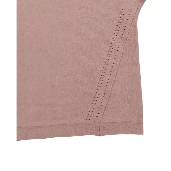 J. Jill Top Rose Dolman Sleeve Knitted V-Neck Cotton Blend Lightweight - Picture 4 of 7